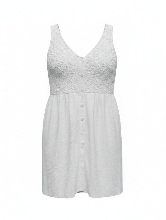 Xhilaration Dresses & Skirts - White Lace Bodice Button-Front Dress